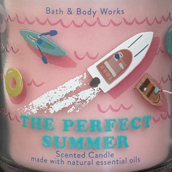 BBW The Perfect Summer Bath & Body Works Mason Jar Single Wick Candle - Picture 3 of 10